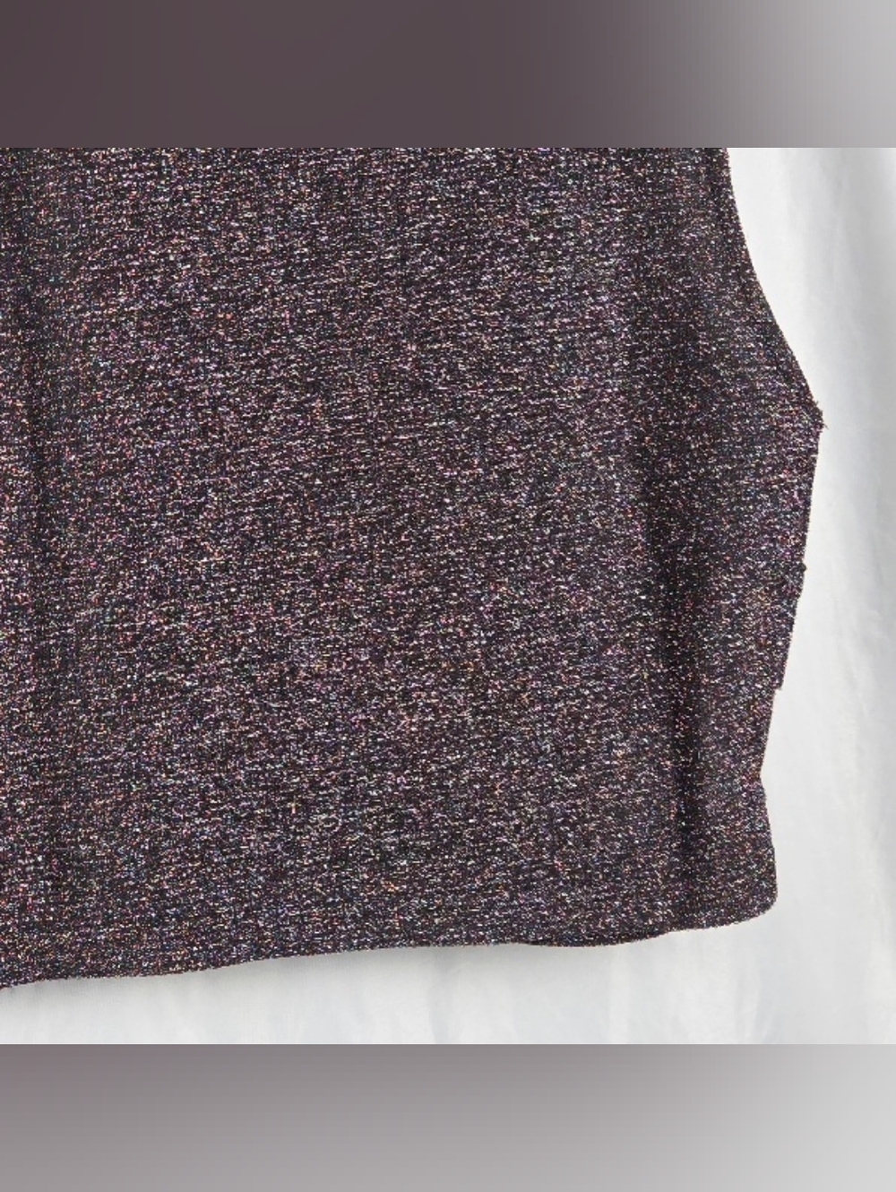 Allegra K Multicolor Metallic Sparkle Sleeveless Crop Top Black Lining Size XS - Picture 16 of 16